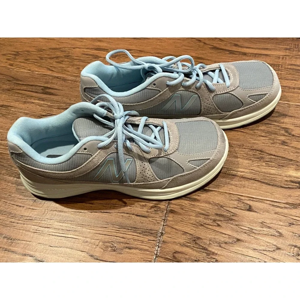 New Balance 877 Walking Shoes Grey Blue Suede Mesh WW877SB Mens 10.5 Womens‎ 12